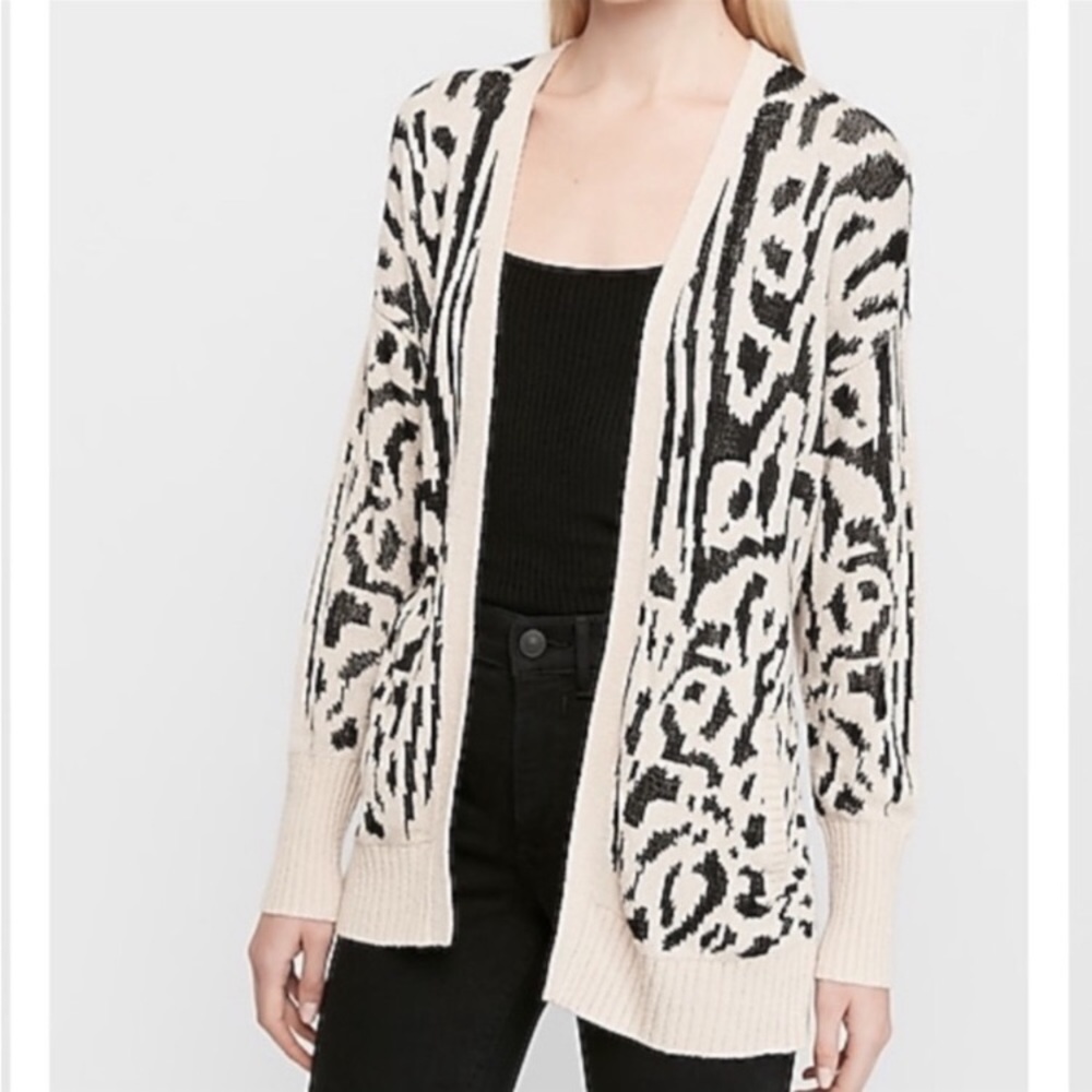 Expresss Leopard Print Longline Cardigan